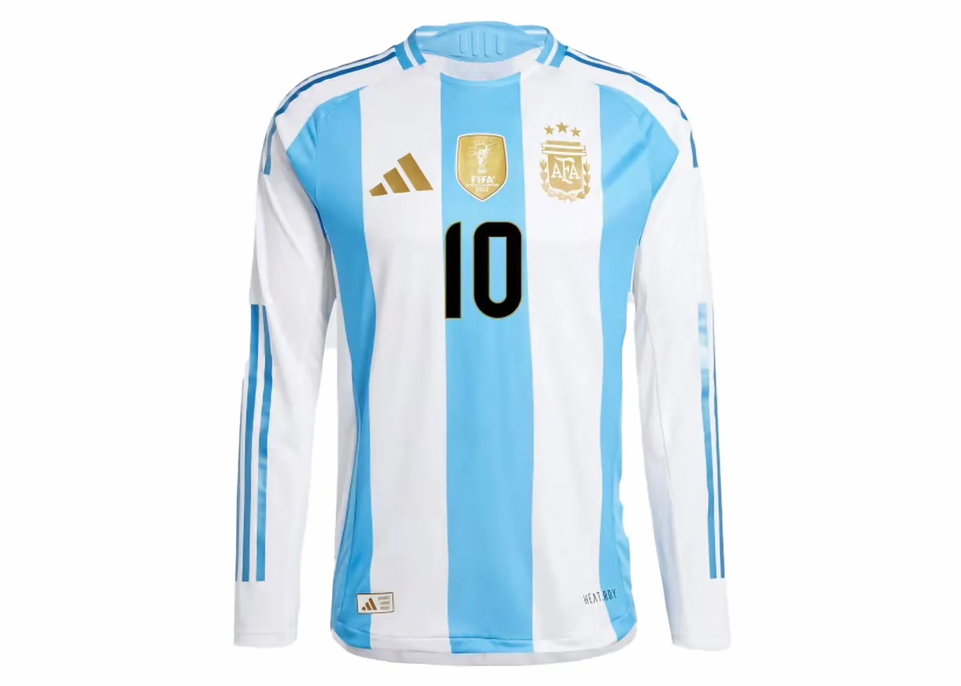 adidas Originals Argentina 2024/25 Long Sleeve Messi Home Authentic Jersey White/Blue Burst