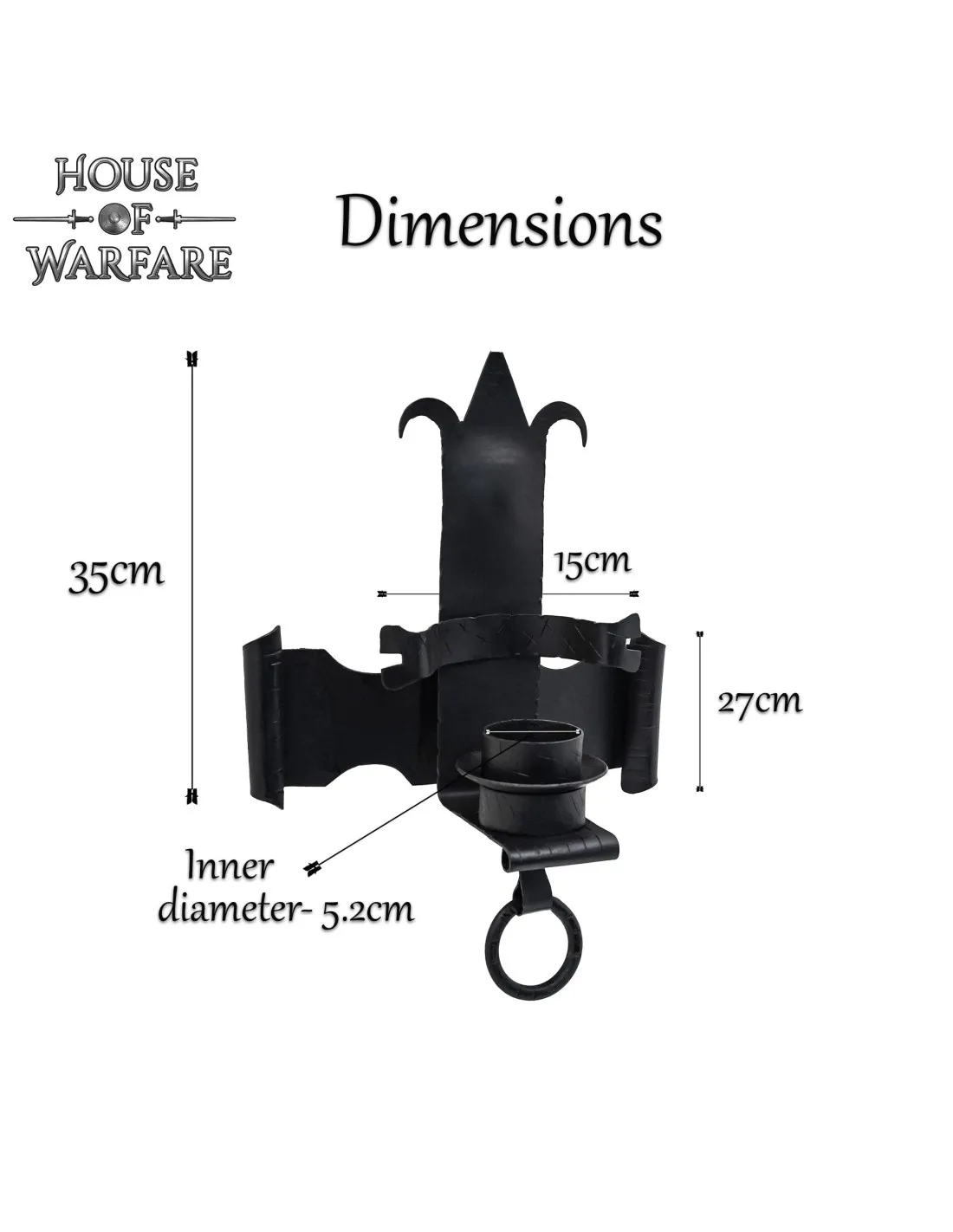 Aplique medieval cruz de pared para 1 vela