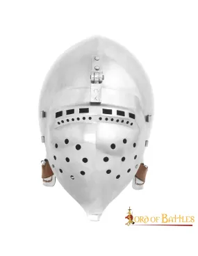 Bacinete medieval tardío con visor, Battle Ready