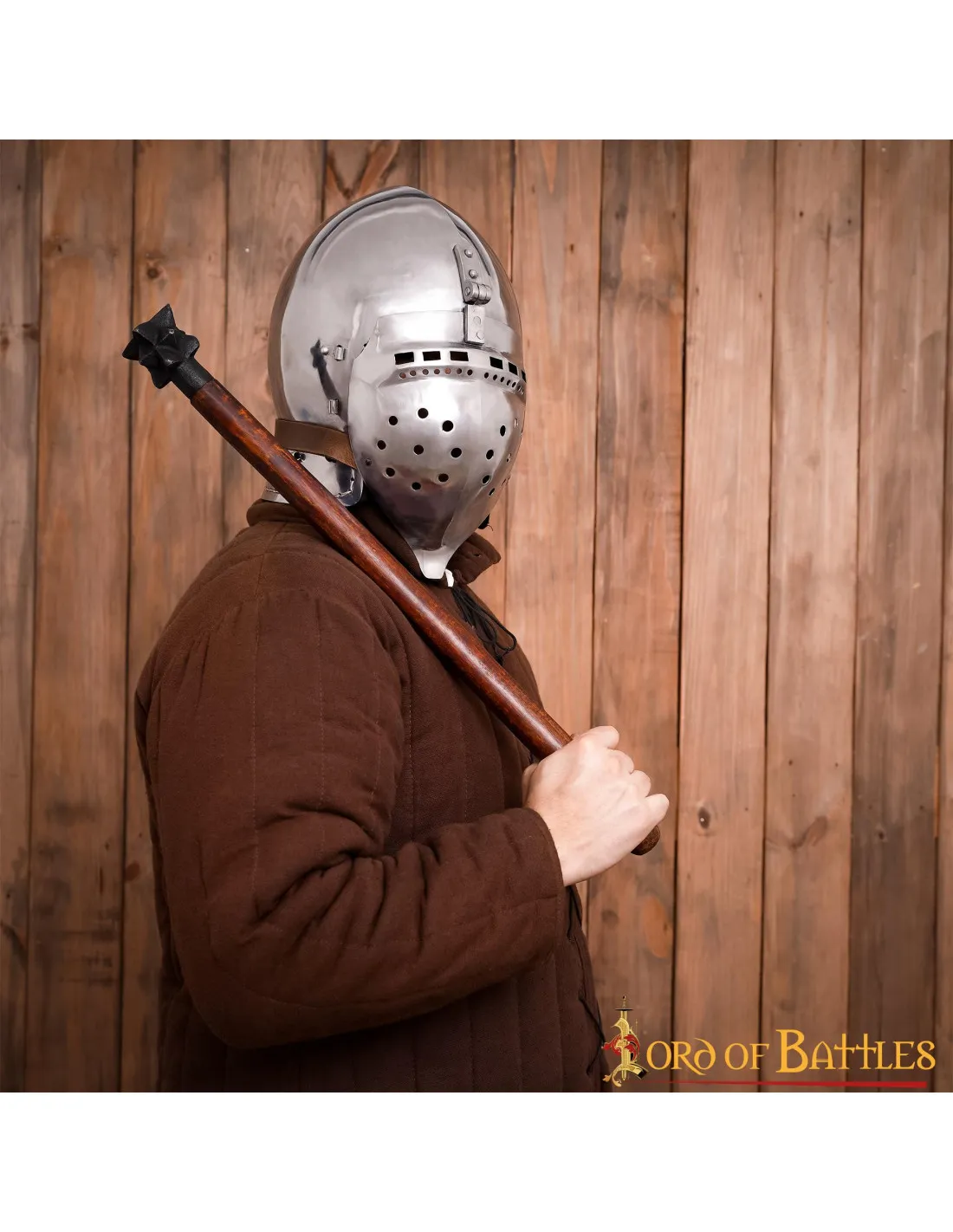 Bacinete medieval tardío con visor, Battle Ready