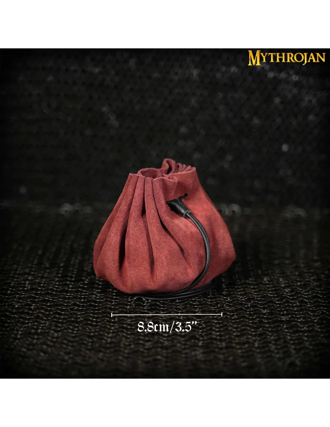 Bolsa medieval limosnera - Roja vino tinto (8,8 cm.)