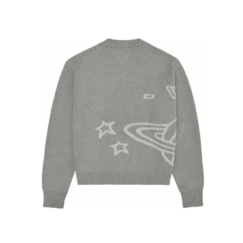 Broken Planet Knitted Sweater Heather grey