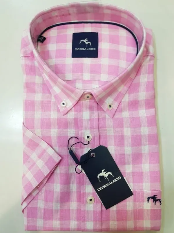 CAMISA DE MANGA CORTA DOS GALGOS 4466 ROSA