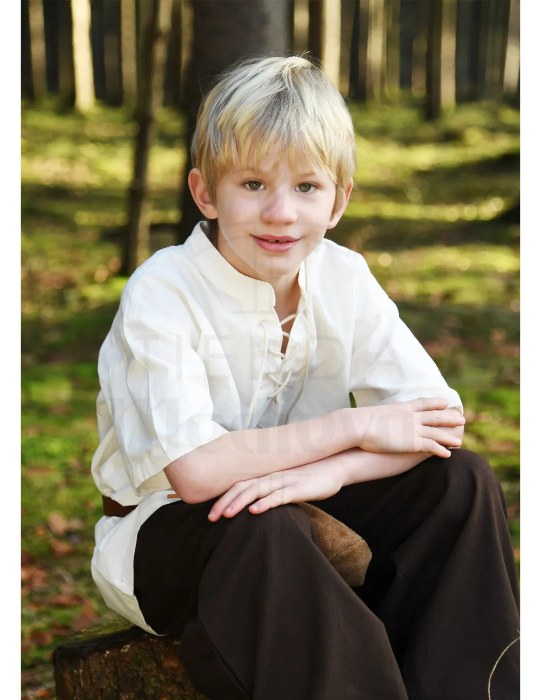 Camisa medieval Nilo para niño, color natural