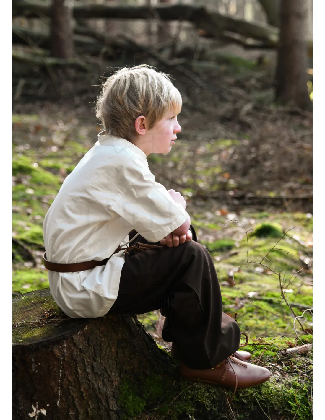 Camisa medieval Nilo para niño, color natural