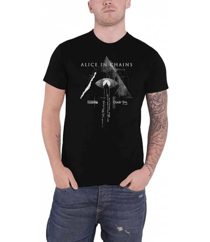 Camiseta Alice In Chains Fog Mountain Negra Manga Corta Licencia Oficial RockOff AICTS09MB