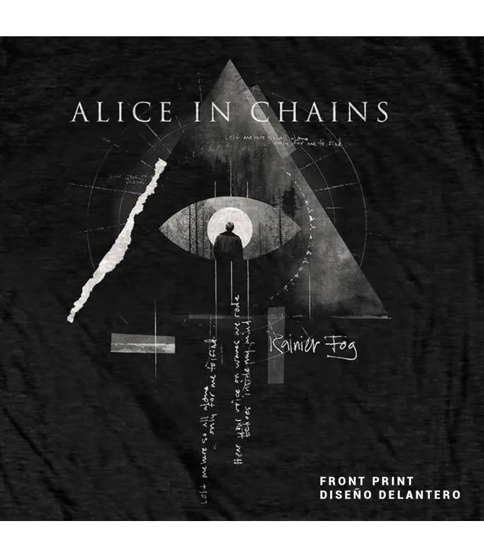 Camiseta Alice In Chains Fog Mountain Negra Manga Corta Licencia Oficial RockOff AICTS09MB