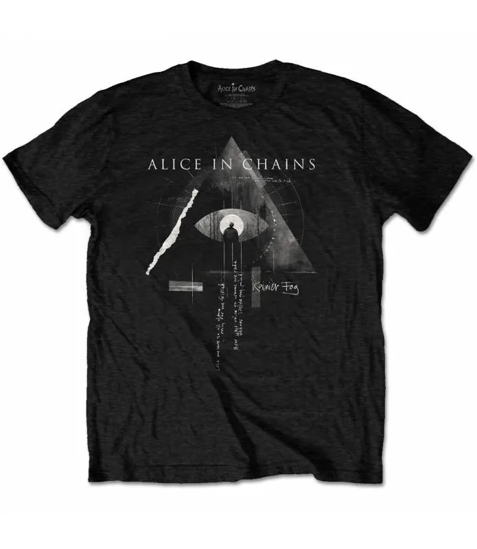 Camiseta Alice In Chains Fog Mountain Negra Manga Corta Licencia Oficial RockOff AICTS09MB