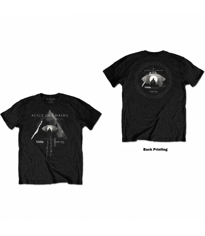 Camiseta Alice In Chains Fog Mountain Negra Manga Corta Licencia Oficial RockOff AICTS09MB