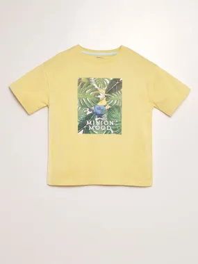 Camiseta de algodón con cuello redondo 'Minions' - AMARILLO