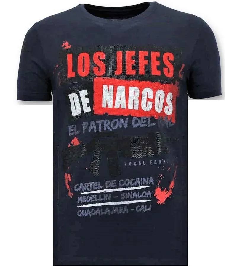 Camiseta exclusiva de los hombres - Los jefes de los narcos - Azul