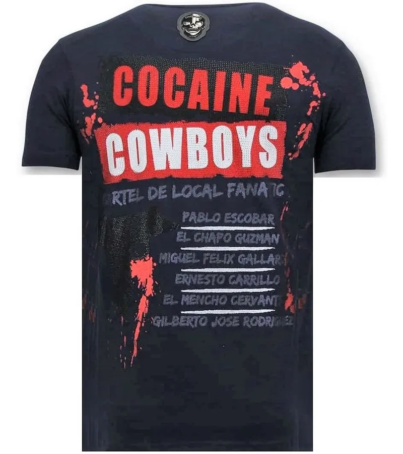 Camiseta exclusiva de los hombres - Los jefes de los narcos - Azul