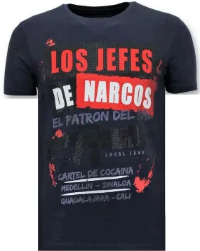 Camiseta exclusiva de los hombres - Los jefes de los narcos - Azul