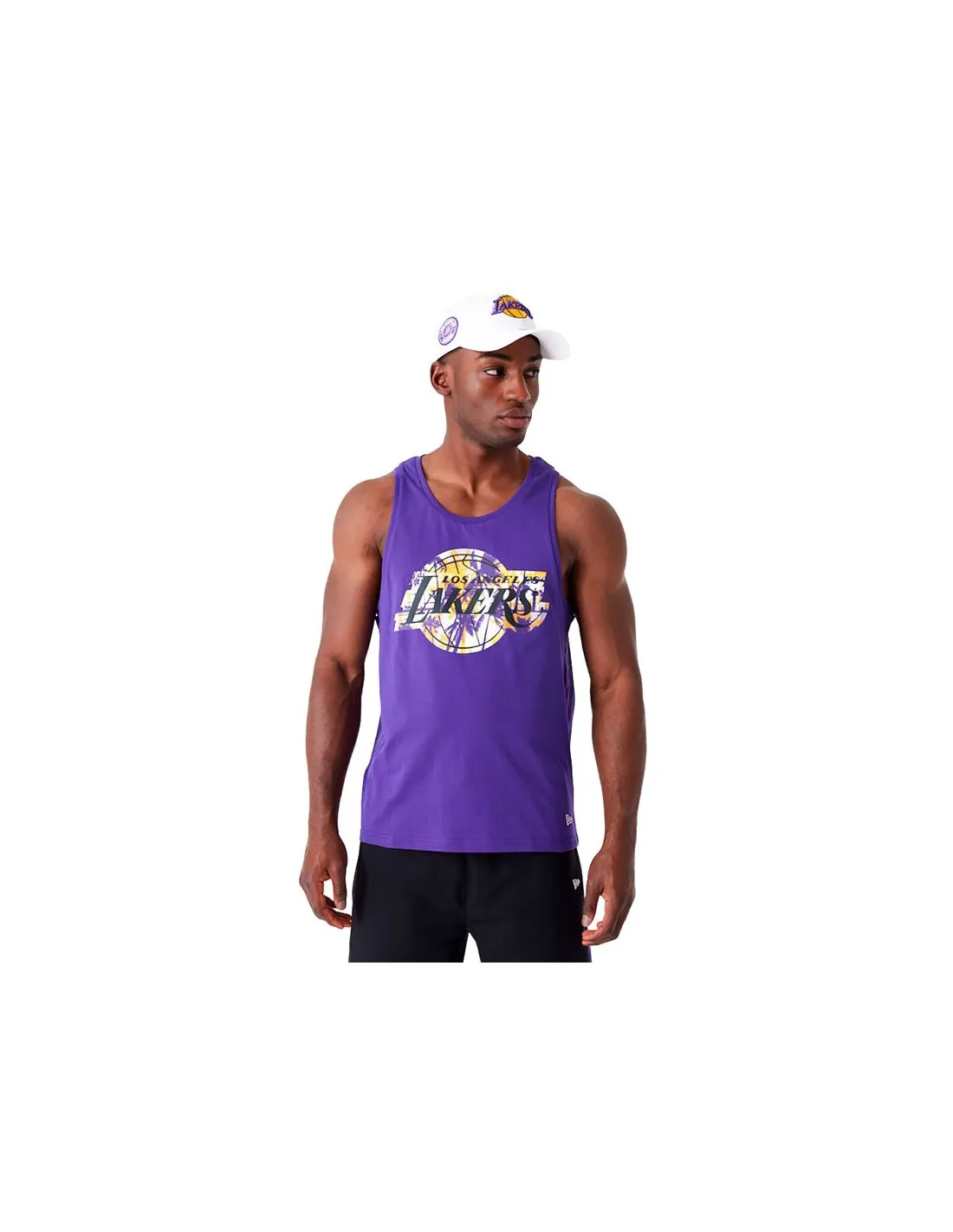 Camiseta New Era LA Lakers NBA Palm Tree Infill Hombre Morado