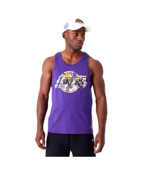 Camiseta New Era LA Lakers NBA Palm Tree Infill Hombre Morado