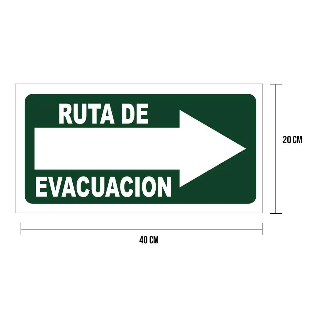 Cartel Ruta de evacuación (Derecha) LICA