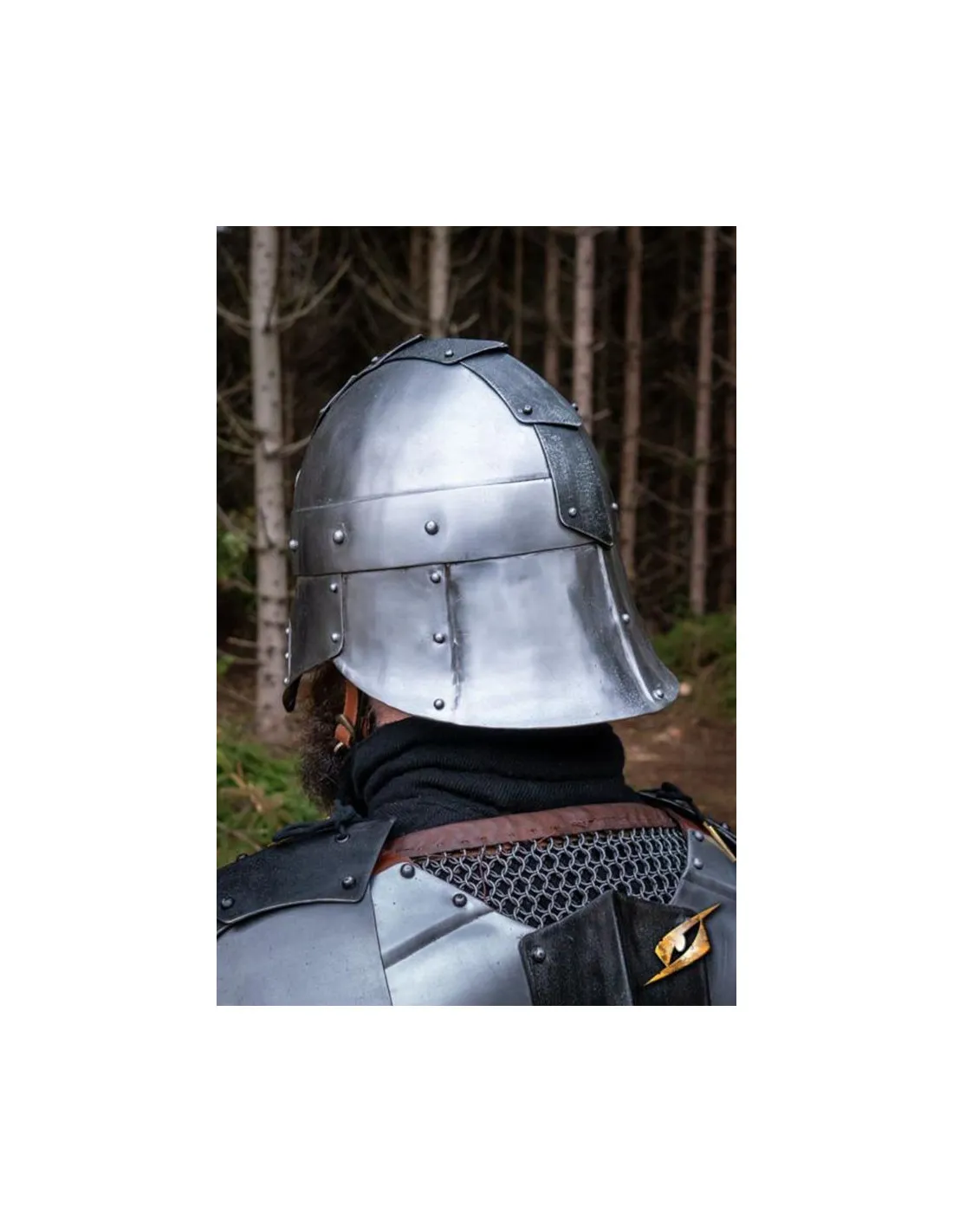 Casco medieval modelo Dreki, Pulido-Epic Dark