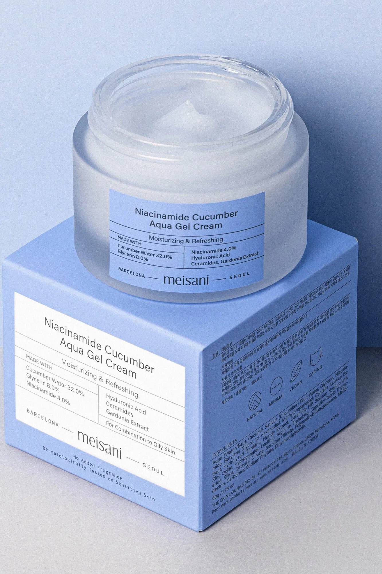 Crema hidratante facial con textura de gel