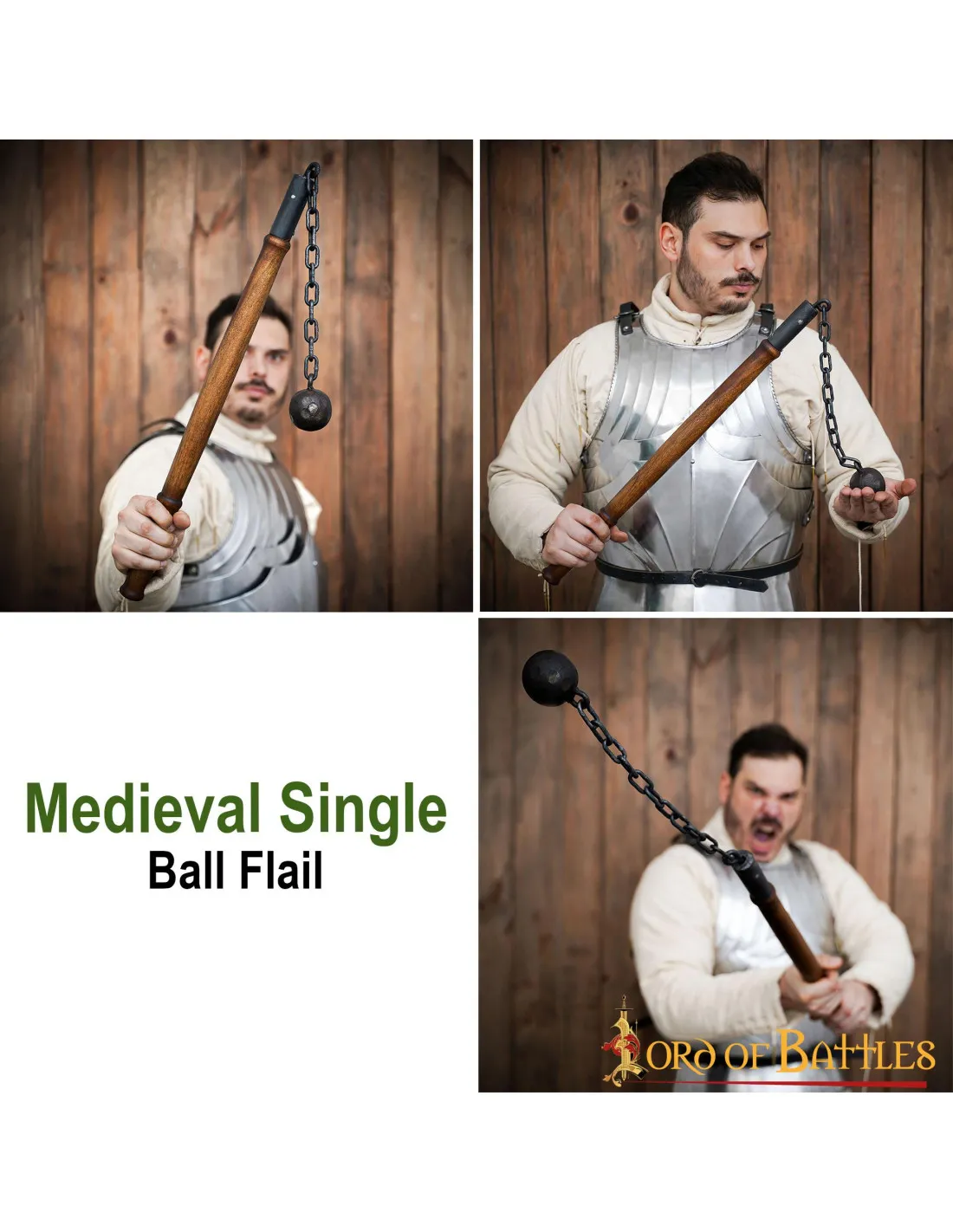 Maza medieval bola sin pinchos (62 cm.)