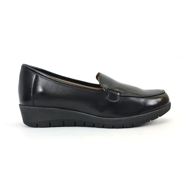 Mocasines Cómodos Mujer Piel Blanda Plantilla Extraíble 12701 Negro, de Amelie