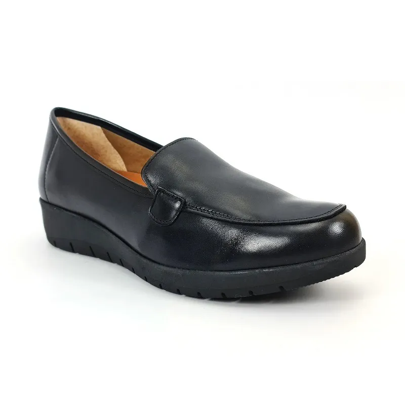 Mocasines Cómodos Mujer Piel Blanda Plantilla Extraíble 12701 Negro, de Amelie