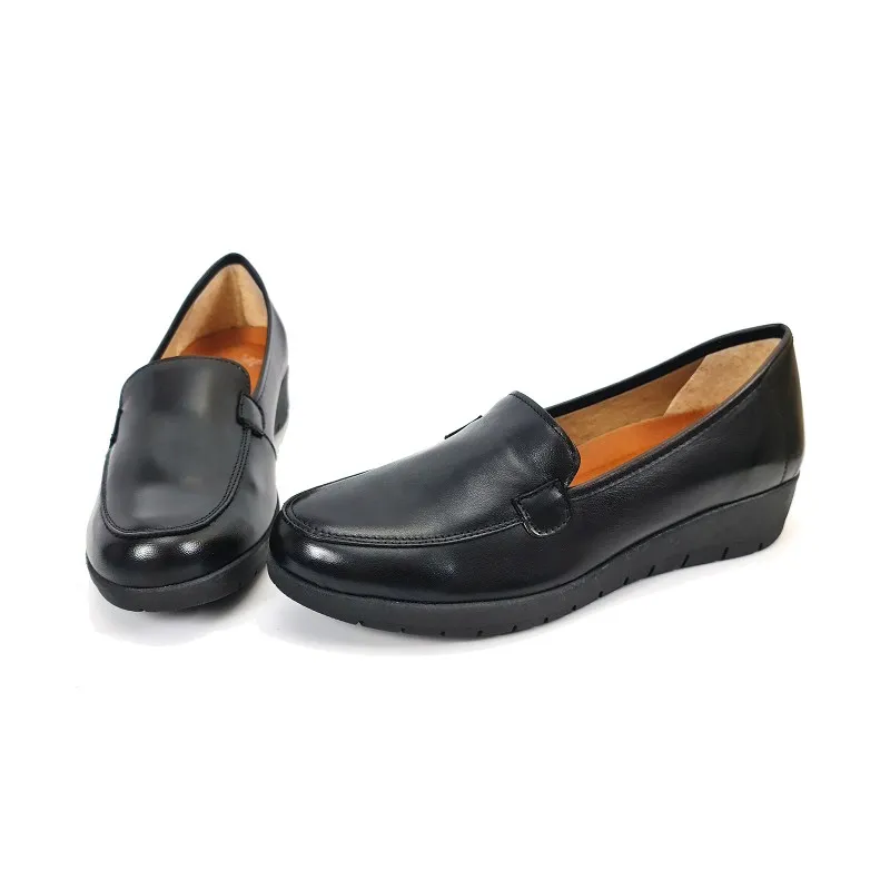 Mocasines Cómodos Mujer Piel Blanda Plantilla Extraíble 12701 Negro, de Amelie