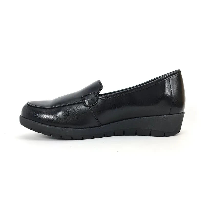 Mocasines Cómodos Mujer Piel Blanda Plantilla Extraíble 12701 Negro, de Amelie