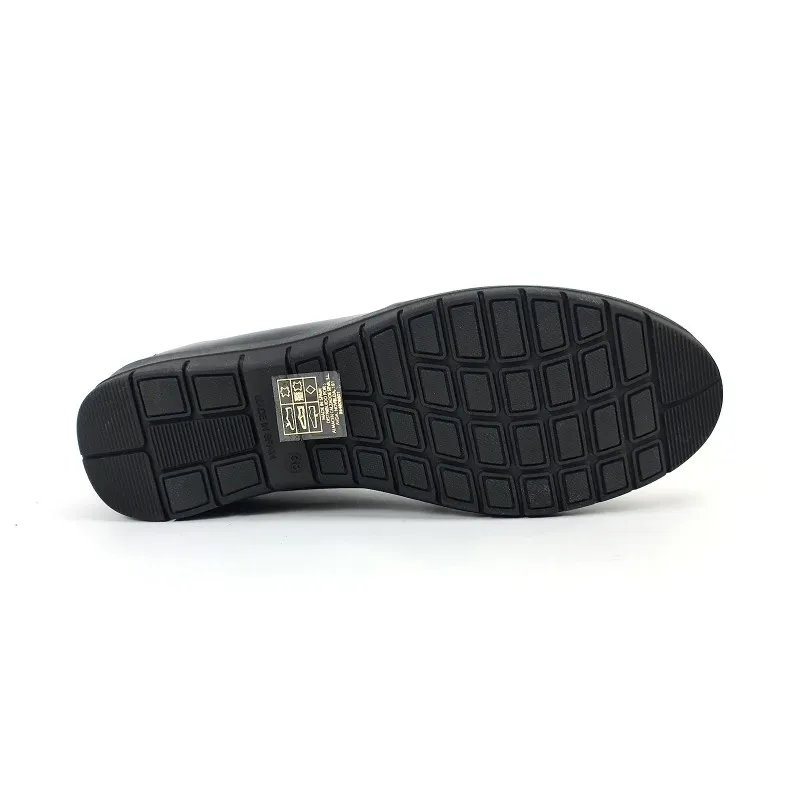 Mocasines Cómodos Mujer Piel Blanda Plantilla Extraíble 12701 Negro, de Amelie