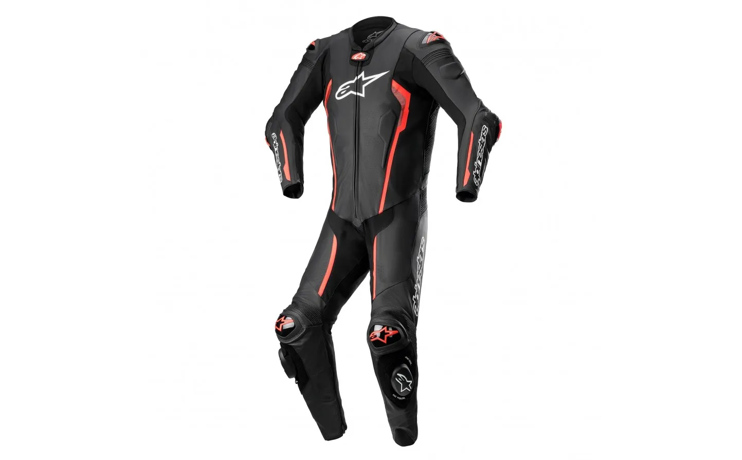 Mono Alpinestars Missile V2 Leather 1 Pc Negro Rojo Fluor |3150122-1030|