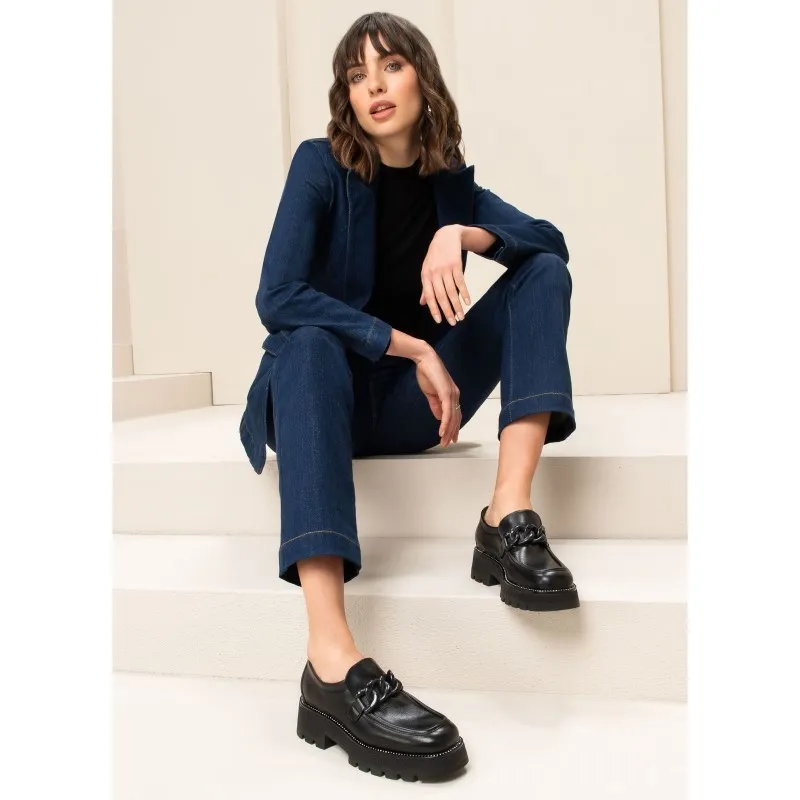 NERO GIARDINI I205940D Negro Mocasín adorno mujer