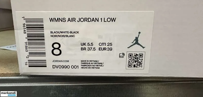 Nike Air Jordan 1 - DV0990-001 - Bajo Negro/Blanco (mujer) - 100% auténtico