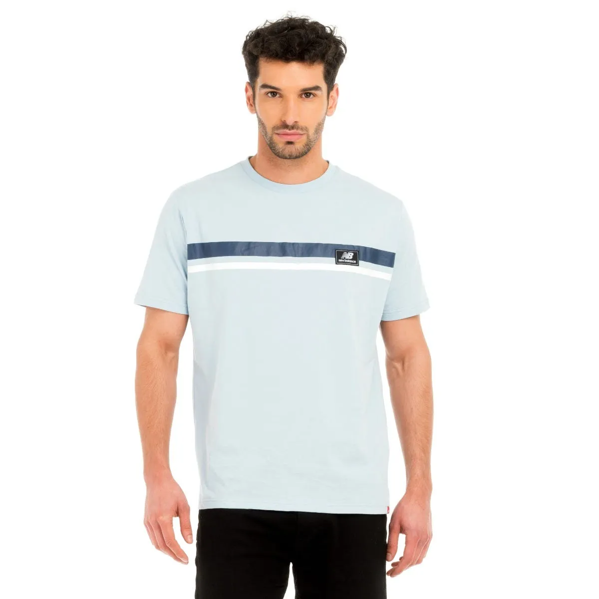 Polera Lifestyle Hombre New Balance Celeste