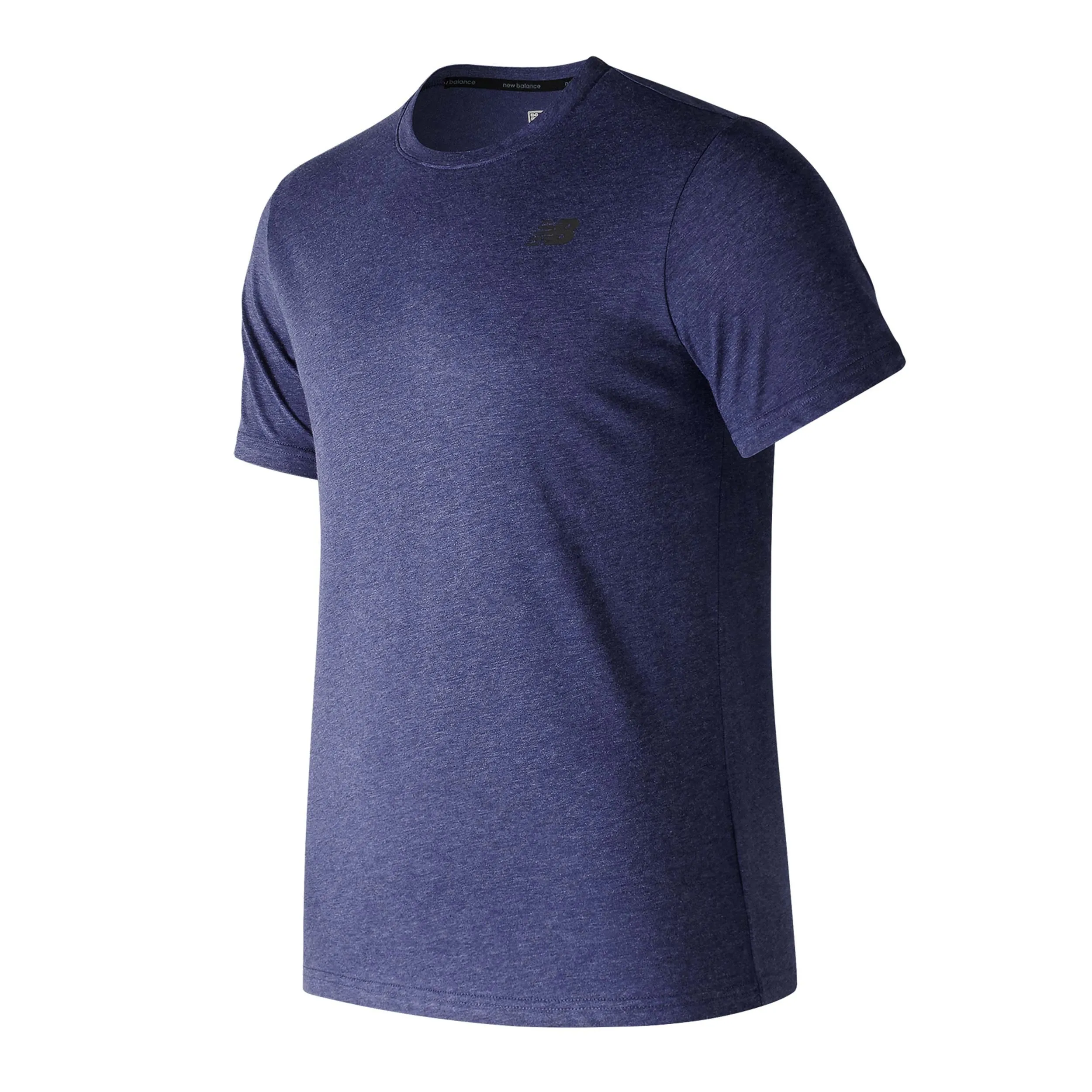 Polera Running Hombre New Balance Heather Tech Azul