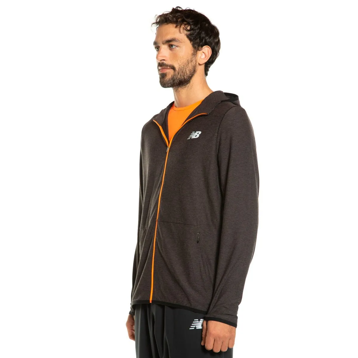 Polerón Running Hombre New Balance Full Zip Negro