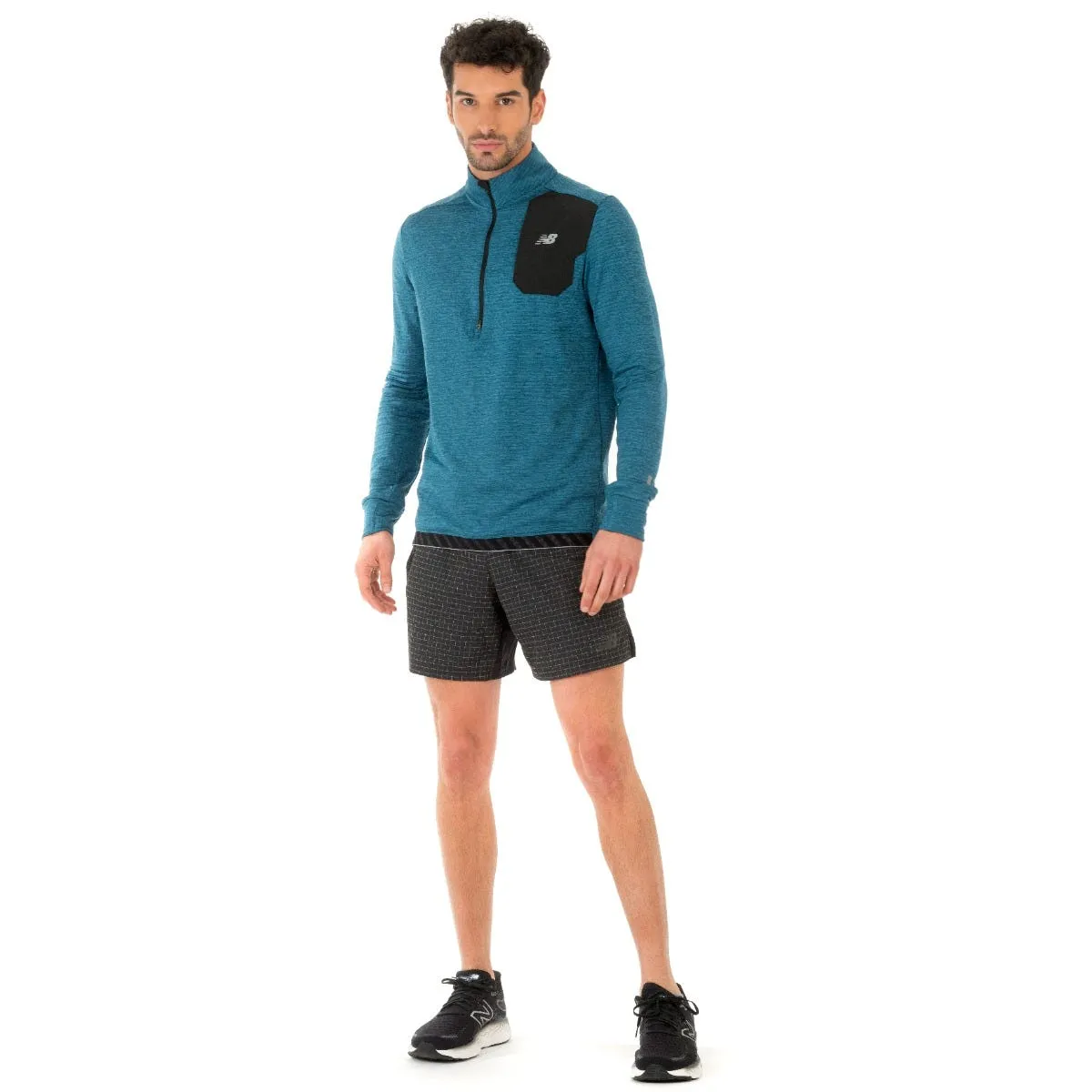 Polerón Running Hombre New Balance Quarter Zip Azul