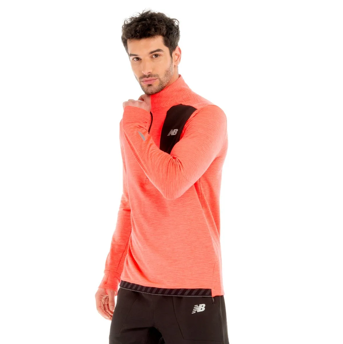 Polerón Running Hombre New Balance Quarter Zip Rojo