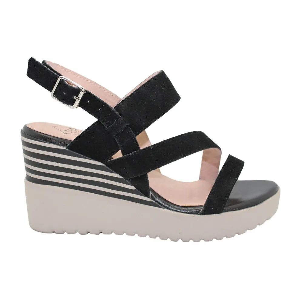 Sandalia de cuña PIEL top3shoes 9528