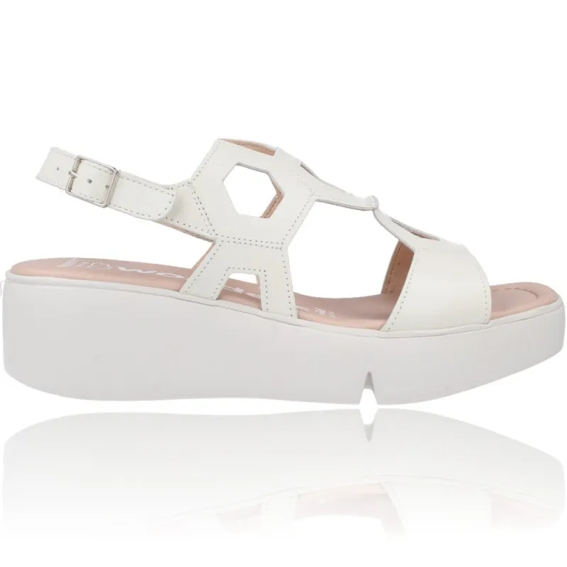 Sandalias con Plataforma de Piel para Mujer de Wonders Penta B-7922