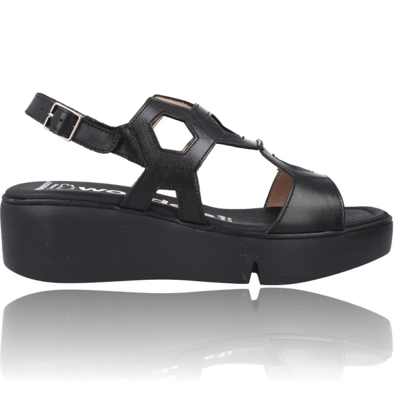 Sandalias con Plataforma de Piel para Mujer de Wonders Penta B-7922