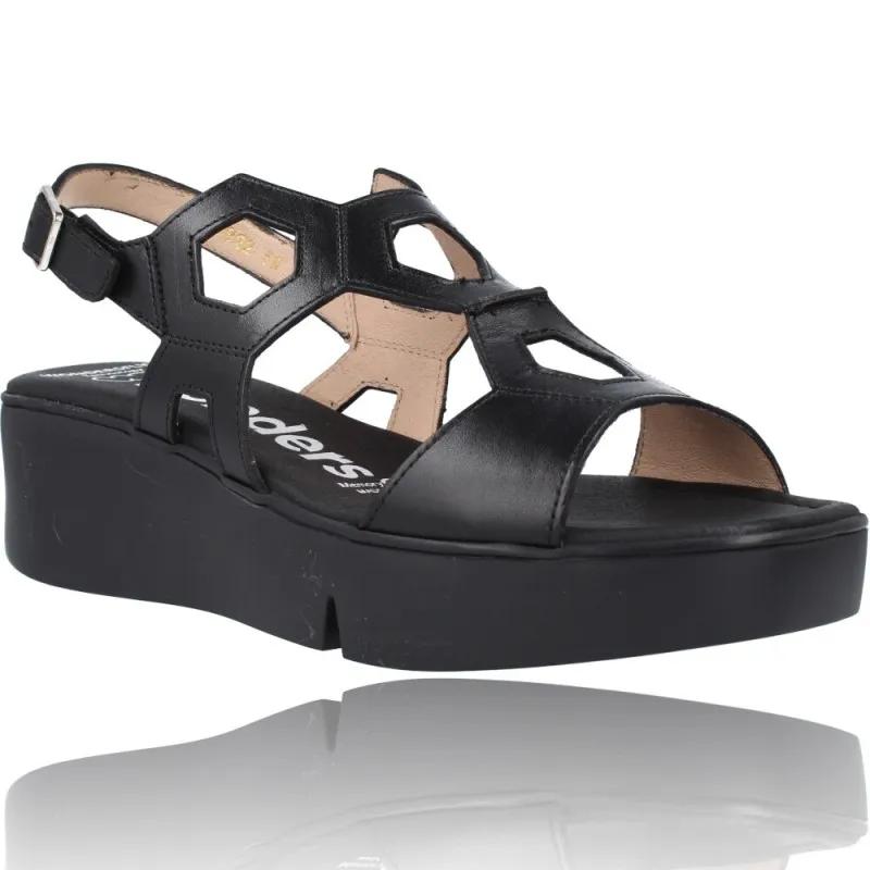 Sandalias con Plataforma de Piel para Mujer de Wonders Penta B-7922