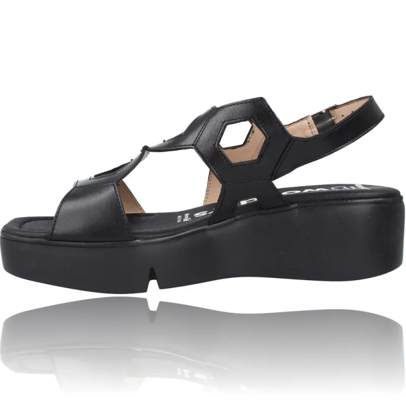 Sandalias con Plataforma de Piel para Mujer de Wonders Penta B-7922