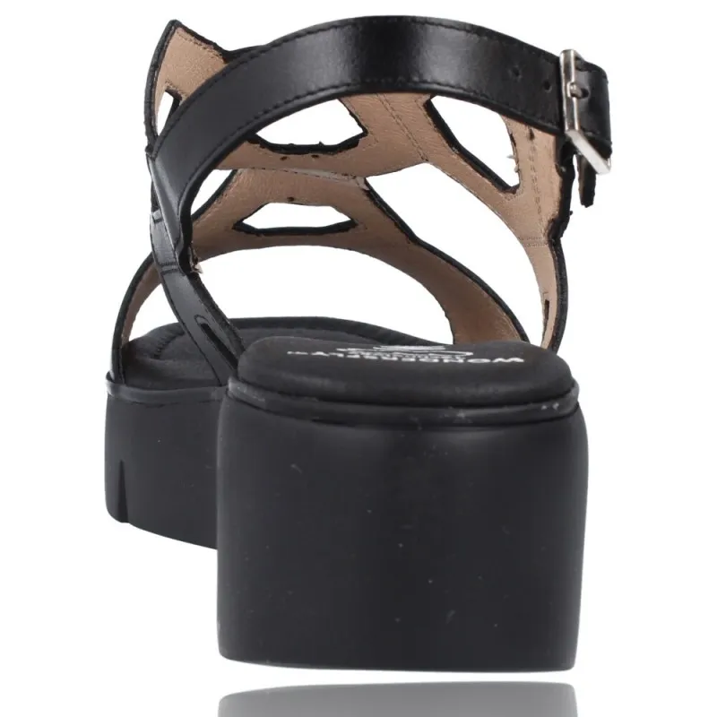 Sandalias con Plataforma de Piel para Mujer de Wonders Penta B-7922