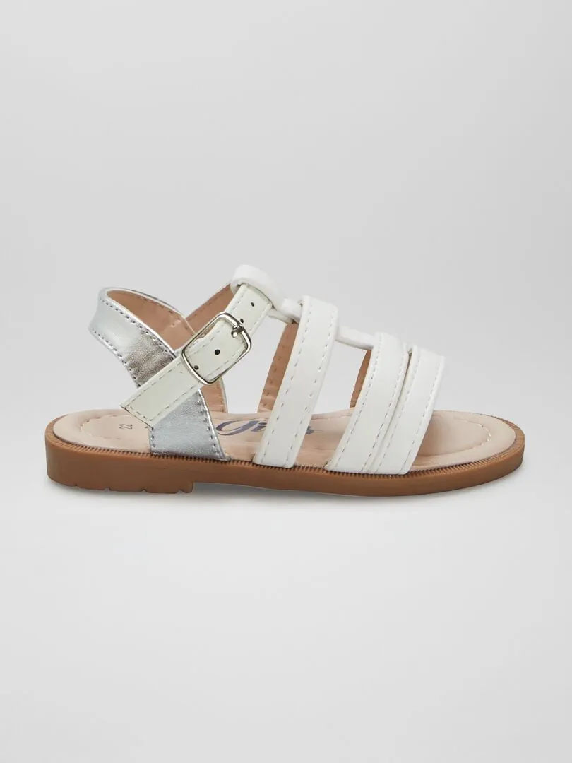 Sandalias con tiras reflectantes - BLANCO