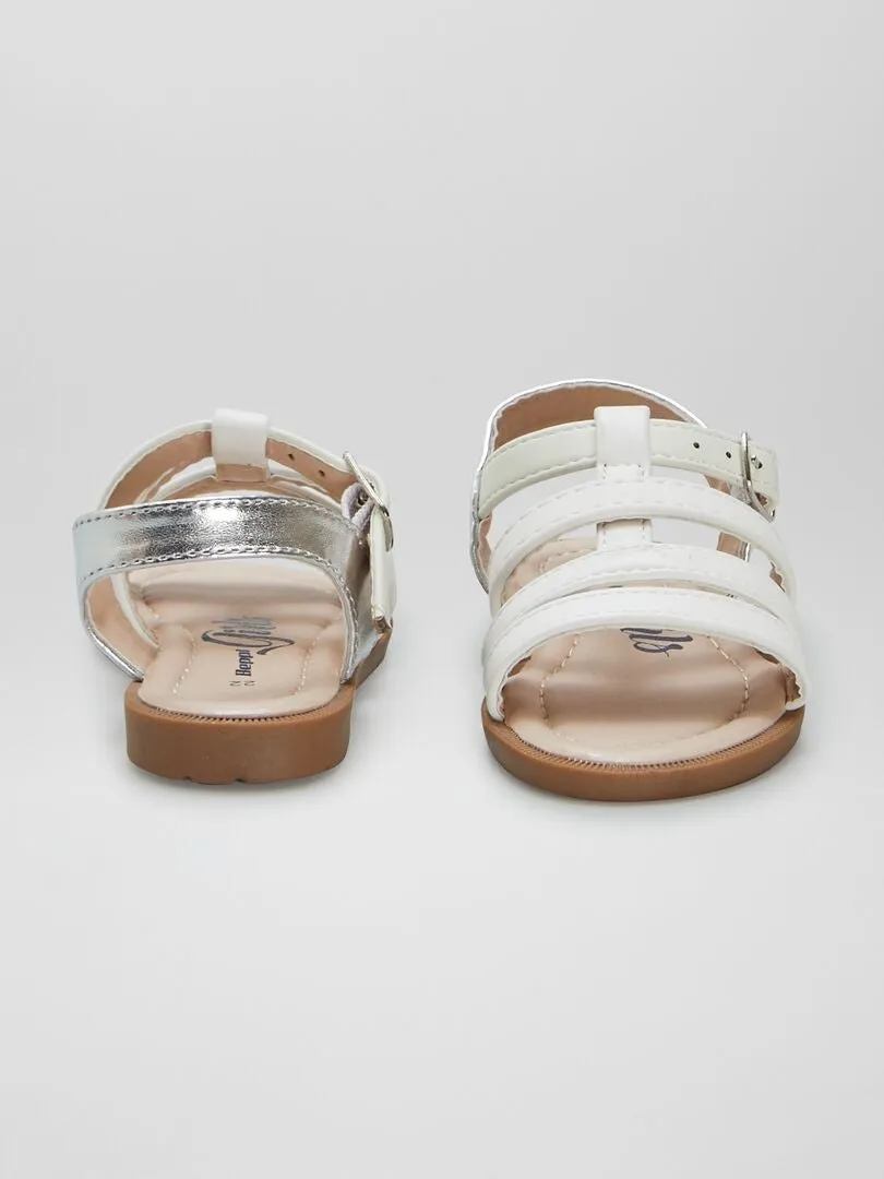 Sandalias con tiras reflectantes - BLANCO