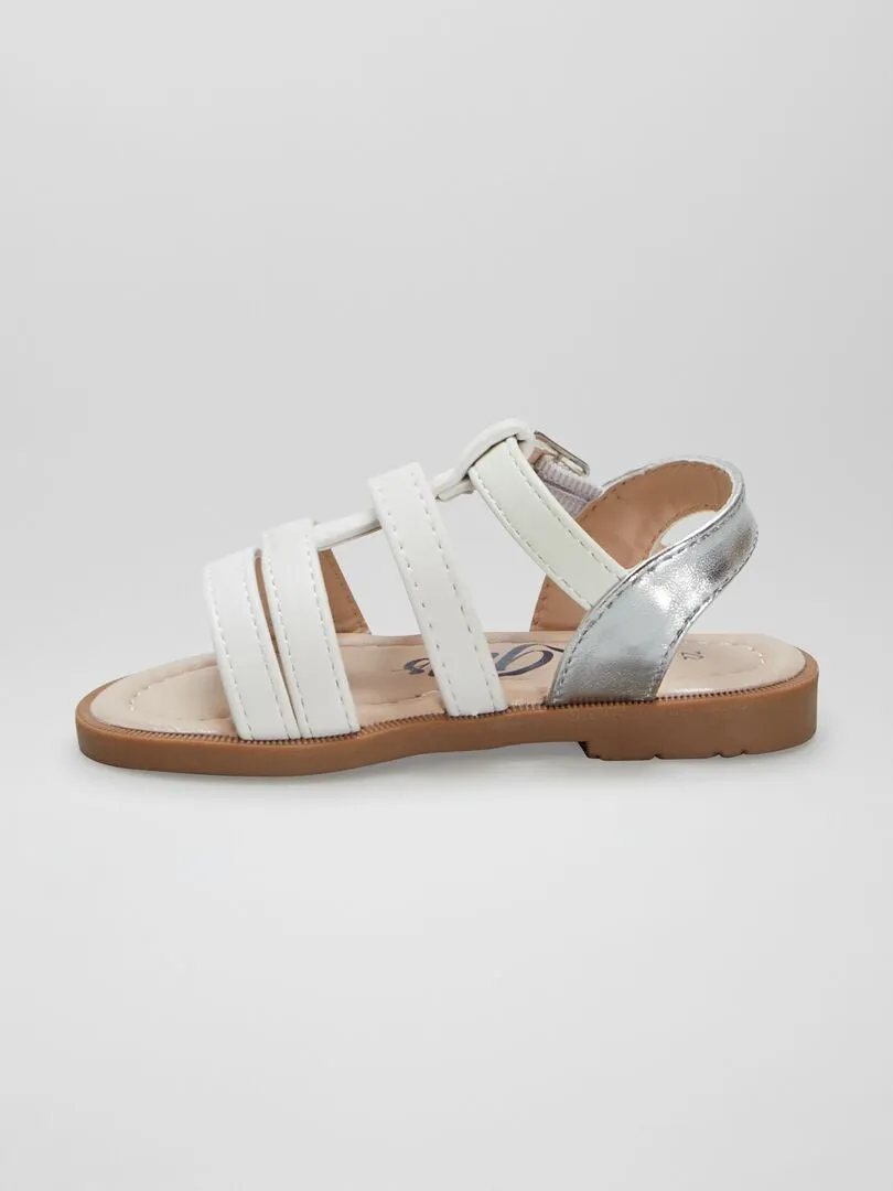 Sandalias con tiras reflectantes - BLANCO