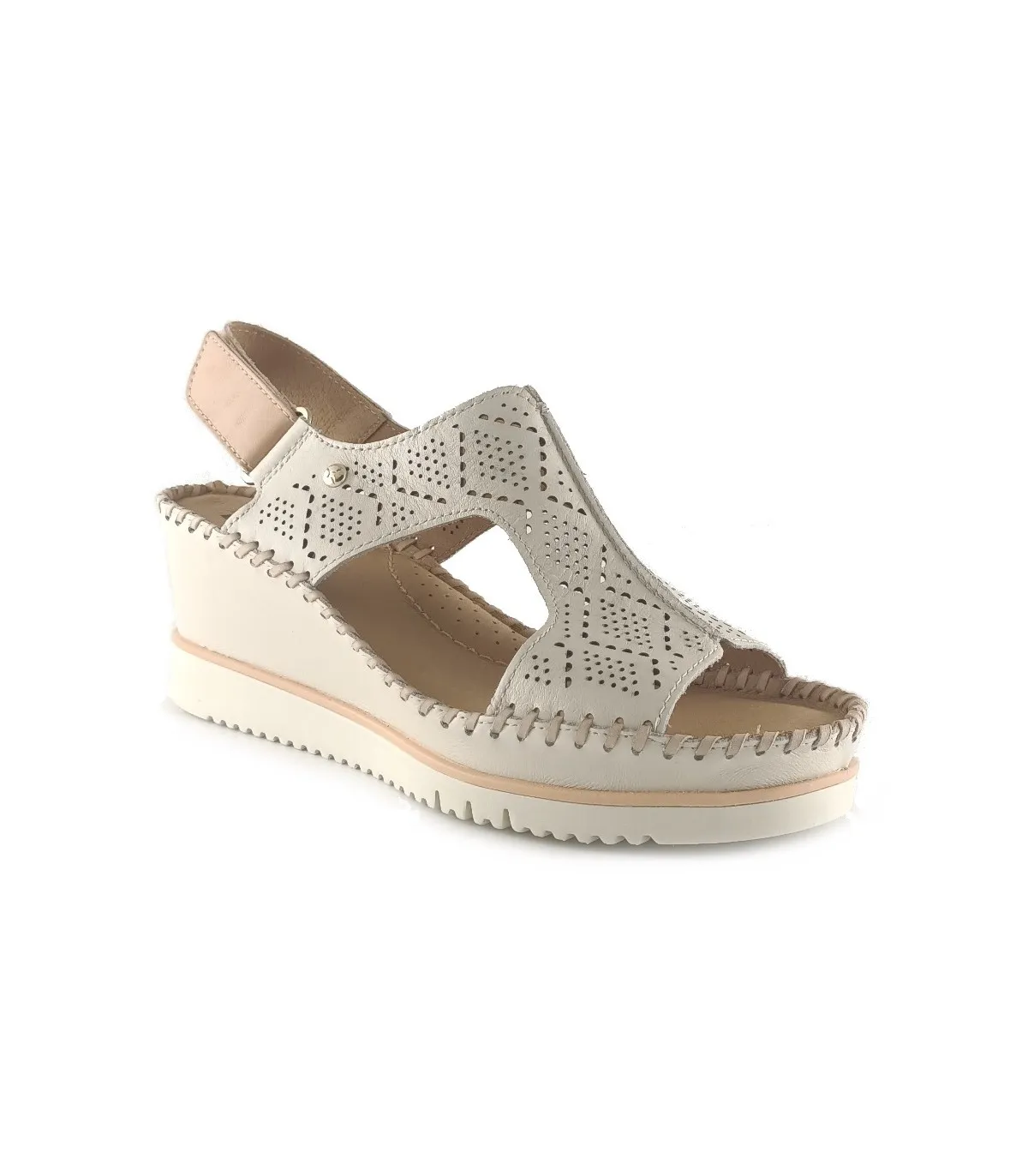 Sandalias de cuña en blanco de mujer