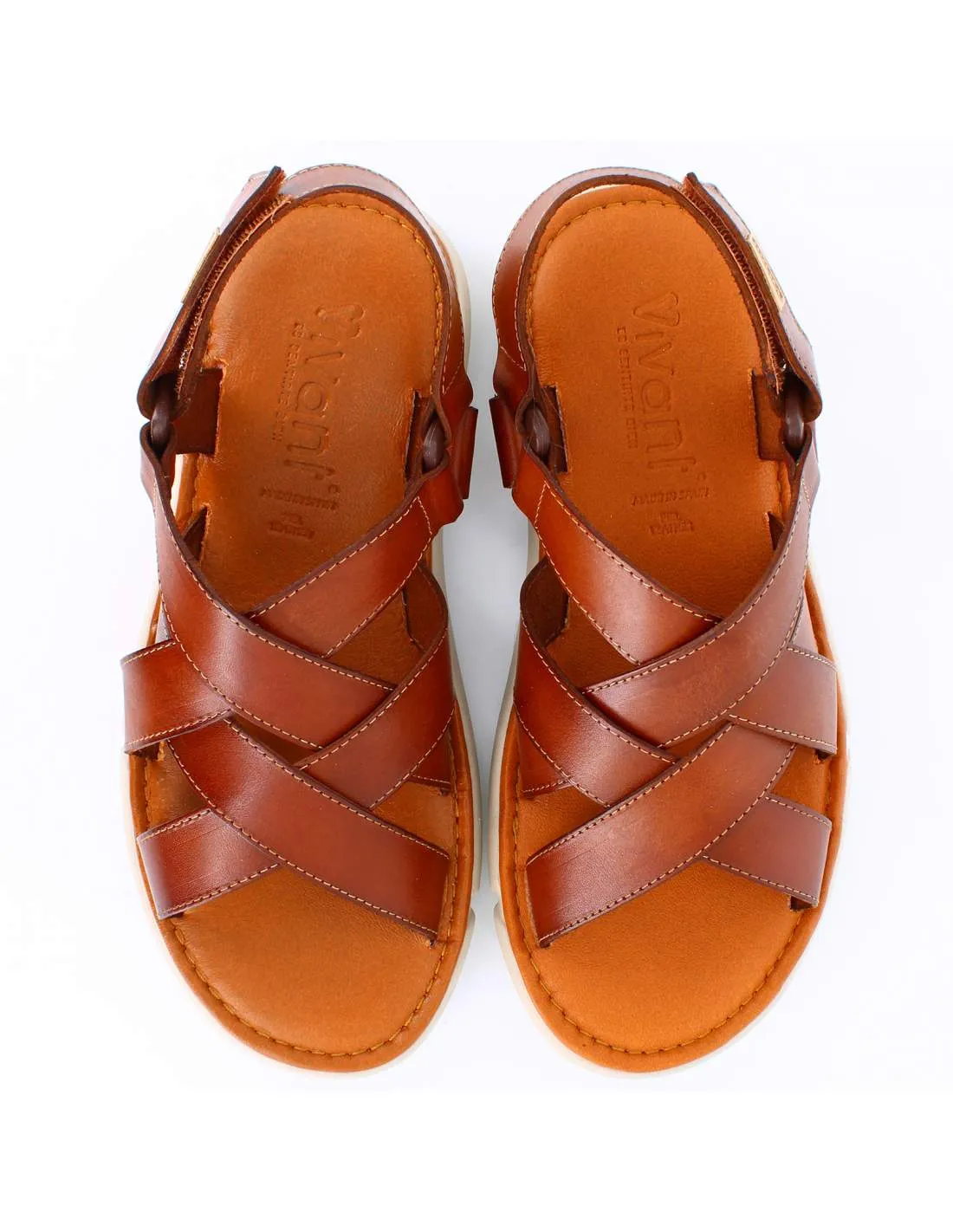 Sandalias Hombre Vaquetilla Nuez 75