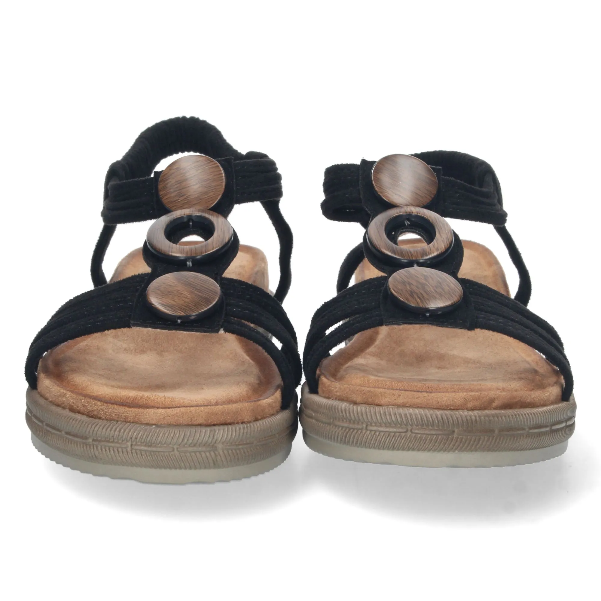 Sandalias planas cómodas mujer color negro AF-2323