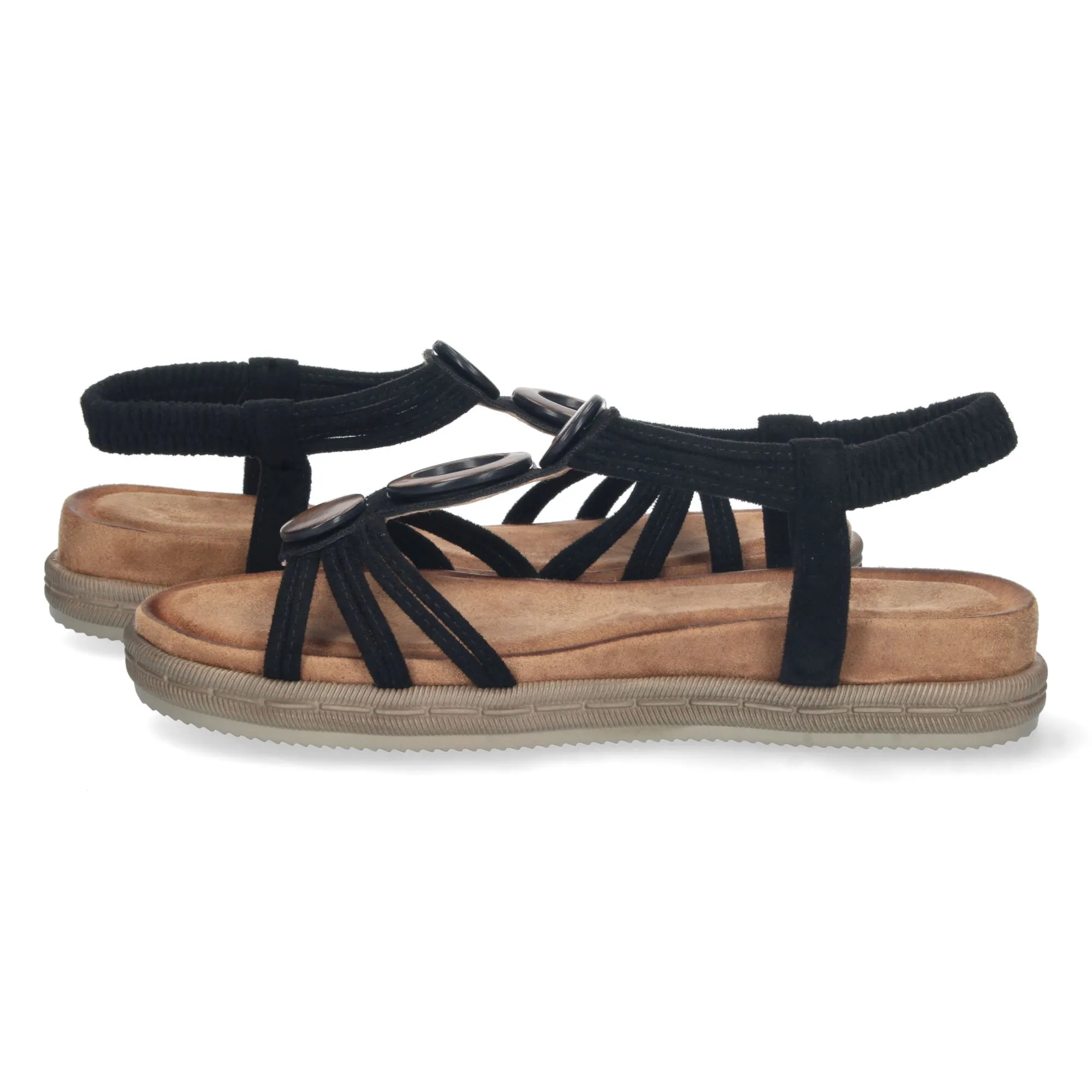 Sandalias planas cómodas mujer color negro AF-2323