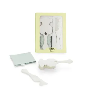 Set Tous Baby Cepillo y Peine Beauty Blanco - BEAUTY-1001-01